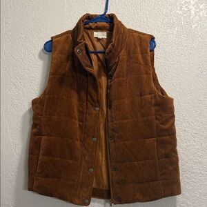 Brown Corduroy Puffer Vest